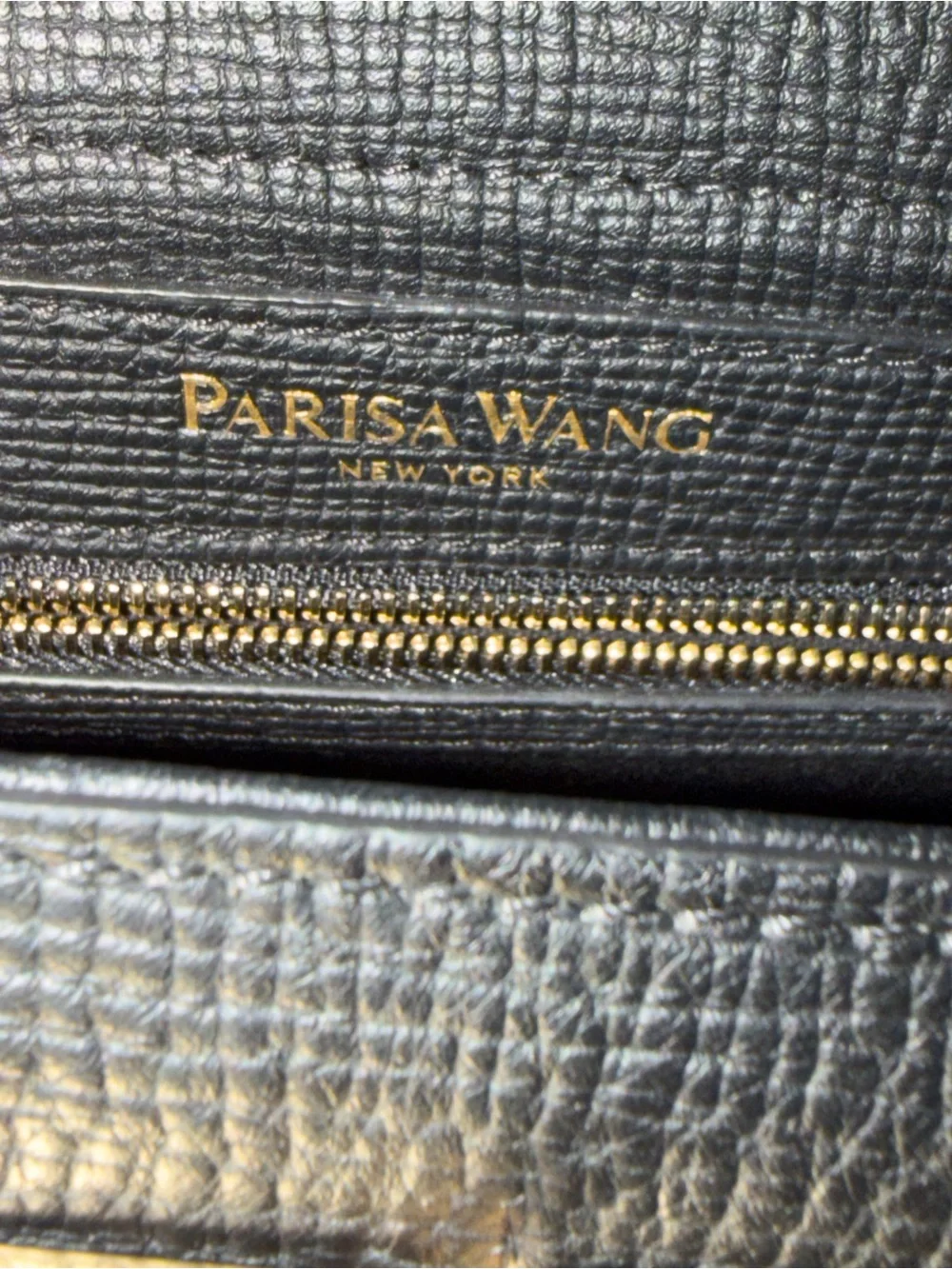 Parisa Wang Madison Top Handle Bag - Black Leather Satchel Gold Hardware